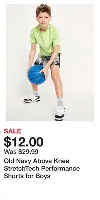Old Navy Old Navy Above Knee StretchTech Performance Shorts for Boys offer