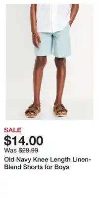 Old Navy Old Navy Knee Length Linen-Blend Shorts for Boys offer