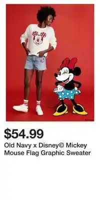 Old Navy Old Navy x Disney Mickey Mouse Flag Graphic Sweater offer