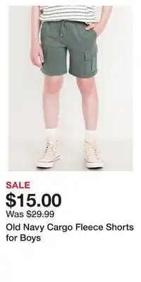 Old Navy Old Navy Cargo Fleece Shorts for Boys offer