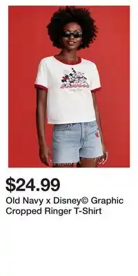Old Navy Old Navy x Disney Graphic Cropped Ringer T-Shirt offer