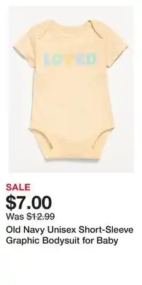 Old Navy Old Navy Unisex Short-Sleeve Graphic Bodysuit for Baby offer