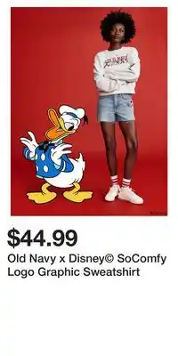 Old Navy Old Navy x Disney SoComfy Logo Graphic Sweatshirt offer