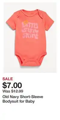 Old Navy Old Navy Short-Sleeve Bodysuit for Baby offer