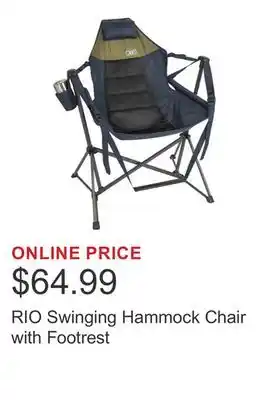 Costco RIO Swinging Hammock Chair with Footrest offer
