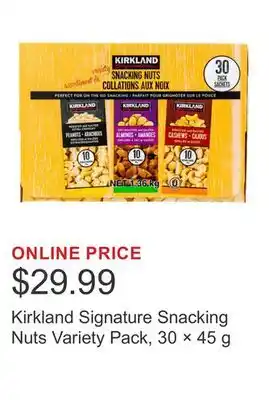 Costco Kirkland Signature Snacking Nuts Variety Pack, 30 × 45 g offer
