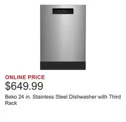 Costco Beko 24 in. Stainless Steel Dishwasher with Third Rack offer