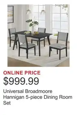 Costco Universal Broadmoore Hannigan 5-piece Dining Room Set offer