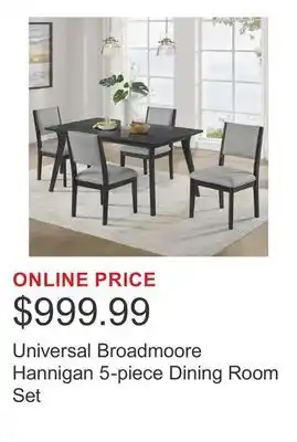 Costco Universal Broadmoore Hannigan 5-piece Dining Room Set offer