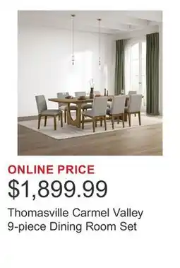 Costco Thomasville Carmel Valley 9-piece Dining Room Set offer