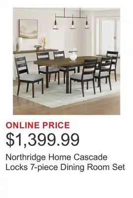 Costco Northridge Home Cascade Locks 7-piece Dining Room Set offer