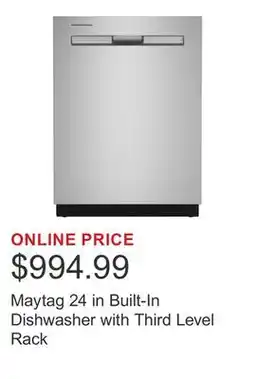 Costco Maytag 24 in Built-In Dishwasher with Third Level Rack offer