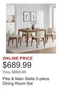 Costco Pike & Main Stella 5-piece Dining Room Set offer