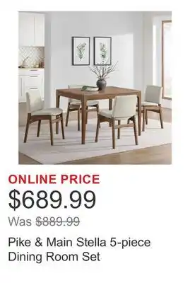 Costco Pike & Main Stella 5-piece Dining Room Set offer