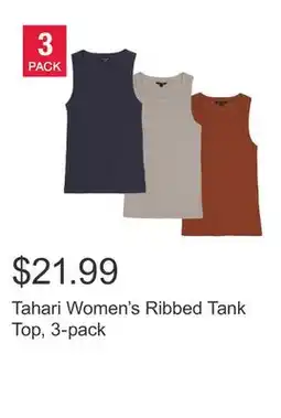 Costco Tahari Women's Ribbed Tank Top, 3-pack offer
