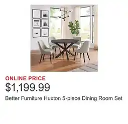 Costco Better Furniture Huxton 5-piece Dining Room Set offer