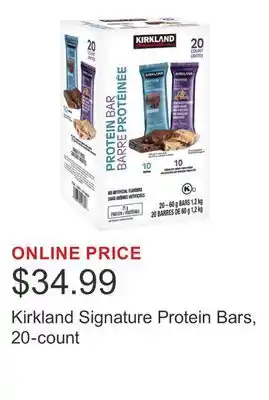 Costco Kirkland Signature Protein Bars, 20-count offer