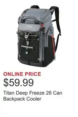 Costco Titan Deep Freeze 26 Can Backpack Cooler offer
