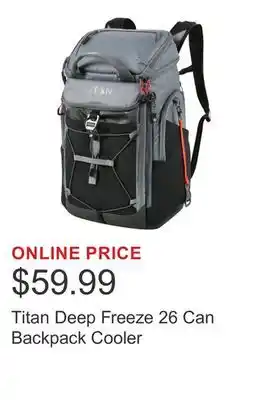 Costco Titan Deep Freeze 26 Can Backpack Cooler offer