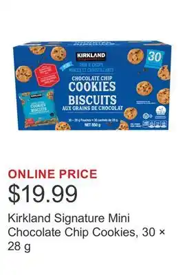 Costco Kirkland Signature Mini Chocolate Chip Cookies, 30 × 28 g offer