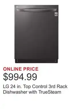 Costco LG 24 in. Top Control 3rd Rack Dishwasher with TrueSteam offer