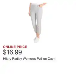 Costco Hilary Radley Women's Pull-on Capri offer
