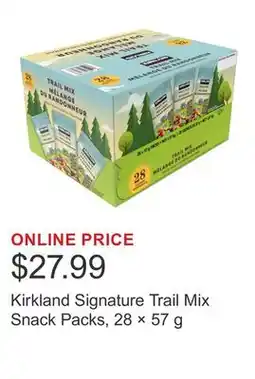 Costco Kirkland Signature Trail Mix Snack Packs, 28 × 57 g offer