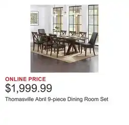 Costco Thomasville Abril 9-piece Dining Room Set offer