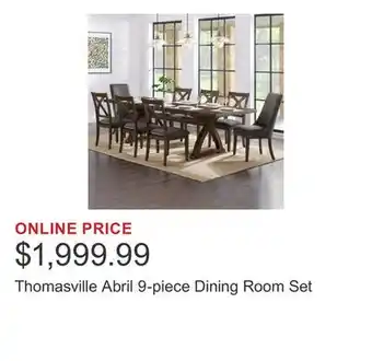Costco Thomasville Abril 9-piece Dining Room Set offer
