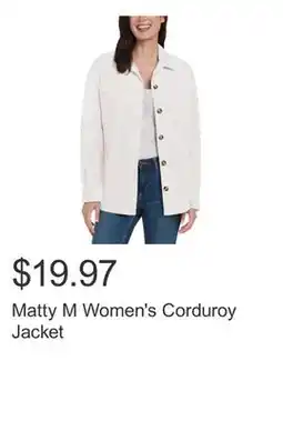Costco Matty M Women's Corduroy Jacket offer