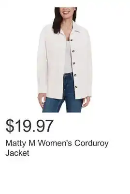 Costco Matty M Women's Corduroy Jacket offer