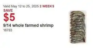 Costco Whole farmed shrimp offer