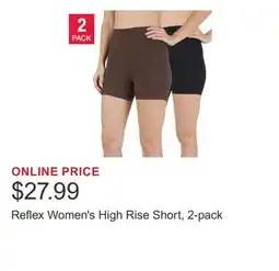Costco Reflex Women's High Rise Short, 2-pack offer