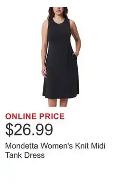 Costco Mondetta Women's Knit Midi Tank Dress offer