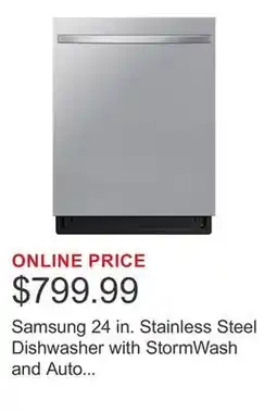 Costco Samsung 24 in. Stainless Steel Dishwasher with StormWash and Auto Open Dry offer