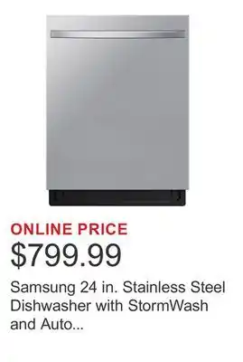 Costco Samsung 24 in. Stainless Steel Dishwasher with StormWash and Auto Open Dry offer