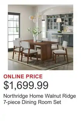 Costco Northridge Home Walnut Ridge 7-piece Dining Room Set offer