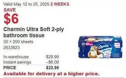 Costco Charmin Ultra Soft 2-ply bathroom tissue offer