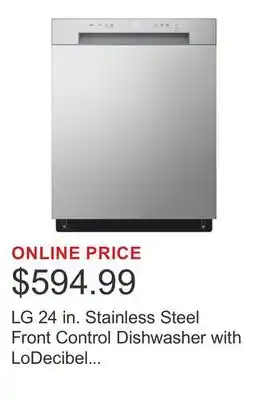 Costco LG 24 in. Stainless Steel Front Control Dishwasher with LoDecibel Operation and Dynamic Drys offer