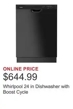 Costco Whirlpool 24 in Dishwasher with Boost Cycle offer