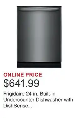 Costco Frigidaire 24 in. Built-in Undercounter Dishwasher with DishSense Technology offer