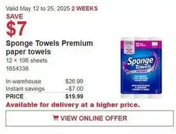 Costco Sponge Towels Premium paper towels offer
