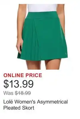 Costco Lolë Women's Asymmetrical Pleated Skort offer