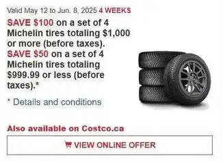 Costco Michelin tires offer