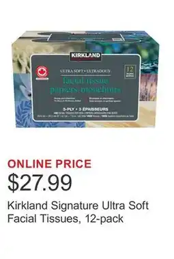 Costco Kirkland Signature Ultra Soft Facial Tissues, 12-pack offer