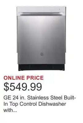 Costco GE 24 in. Stainless Steel Built-In Top Control Dishwasher with Stainless Steel Tub offer