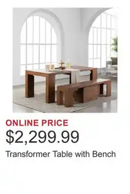 Costco Transformer Table with Bench offer