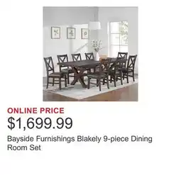 Costco Bayside Furnishings Blakely 9-piece Dining Room Set offer