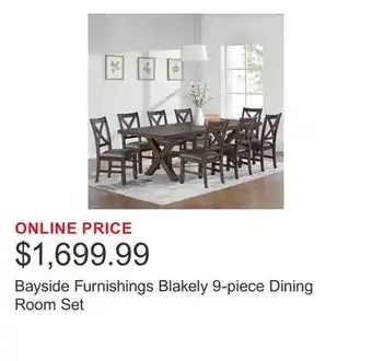 Costco Bayside Furnishings Blakely 9-piece Dining Room Set offer