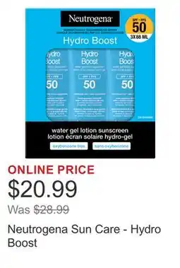 Costco Neutrogena Sun Care - Hydro Boost offer